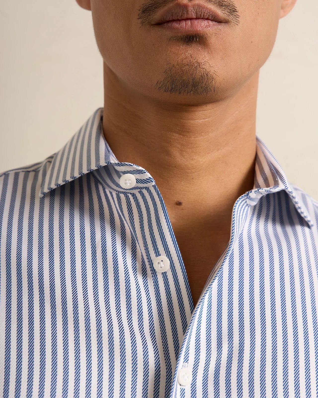 Performance Cotton Twill Stripe Shirt - Performance Cotton Twill Stripe Shirt Navy Stripe