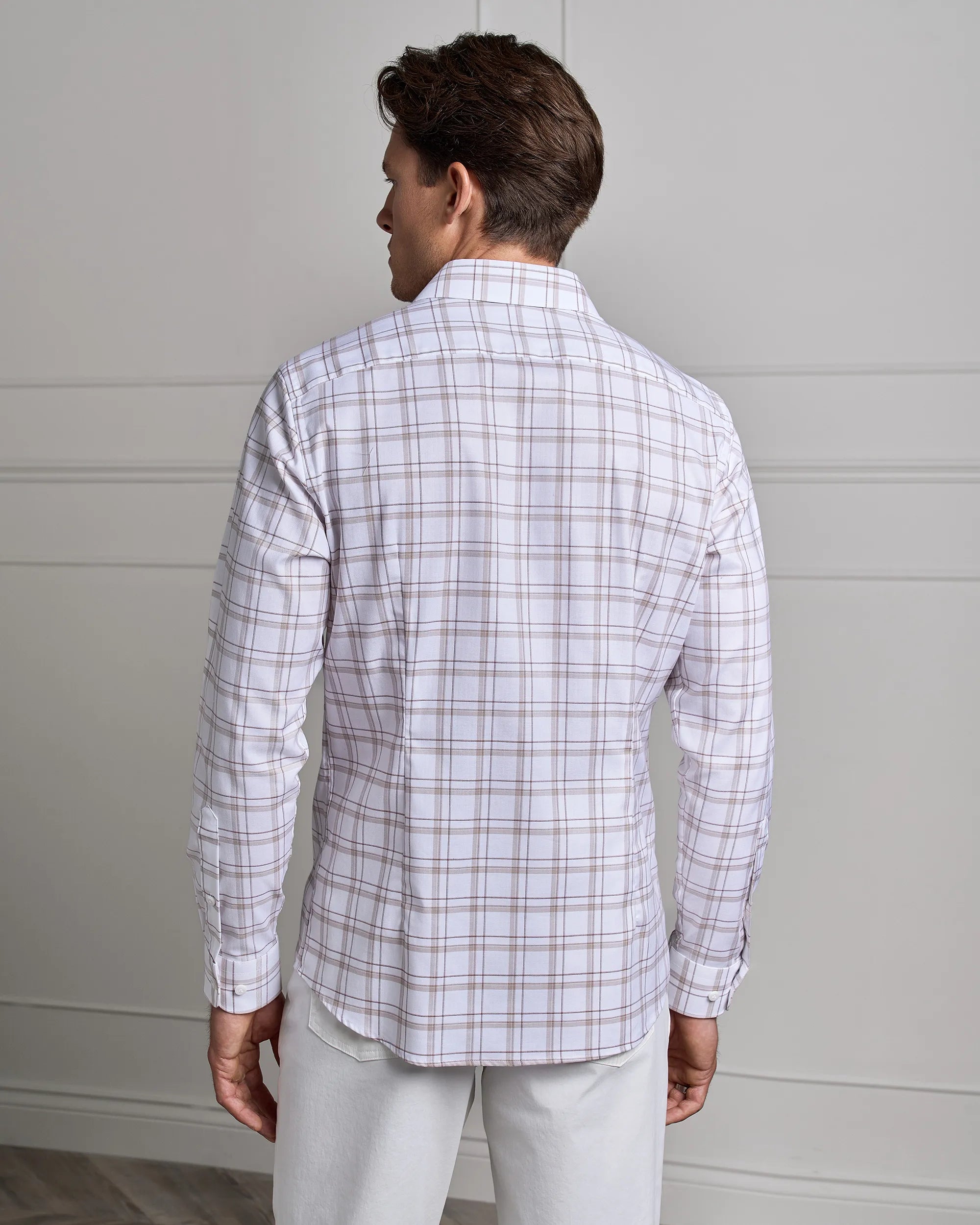 Performance Cotton Plaid Shirt - Performance Cotton Plaid Shirt Brown Plaid