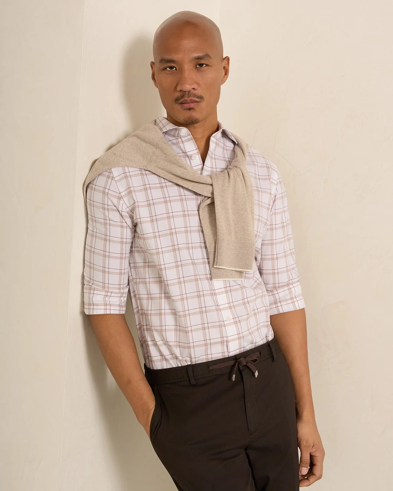 Performance Cotton Plaid Shirt - Performance Cotton Plaid Shirt Brown Plaid