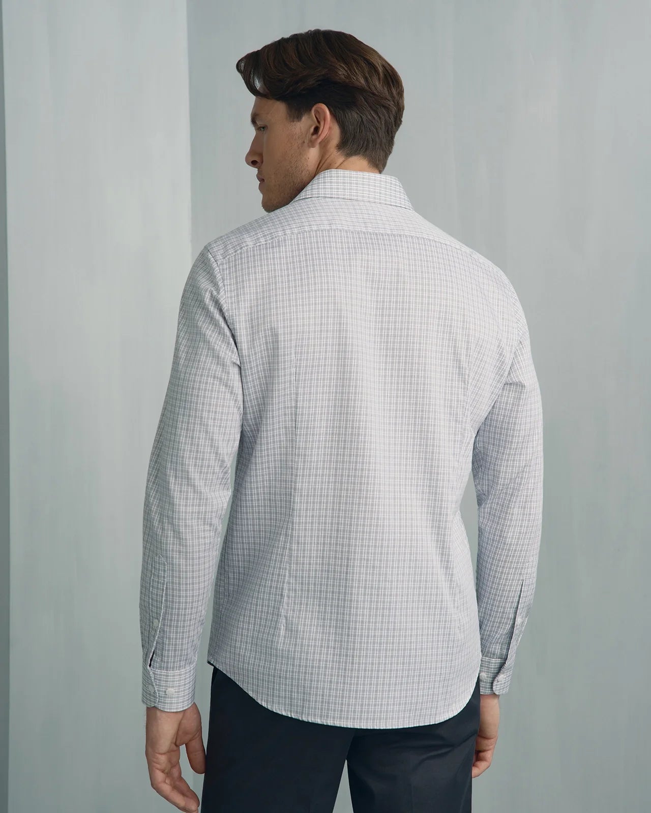 Performance Cotton Check Shirt - Performance Cotton Check Shirt Grey Check