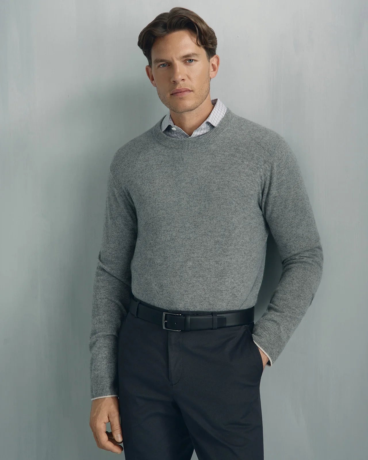 Performance Cotton Check Shirt - Performance Cotton Check Shirt Grey Check