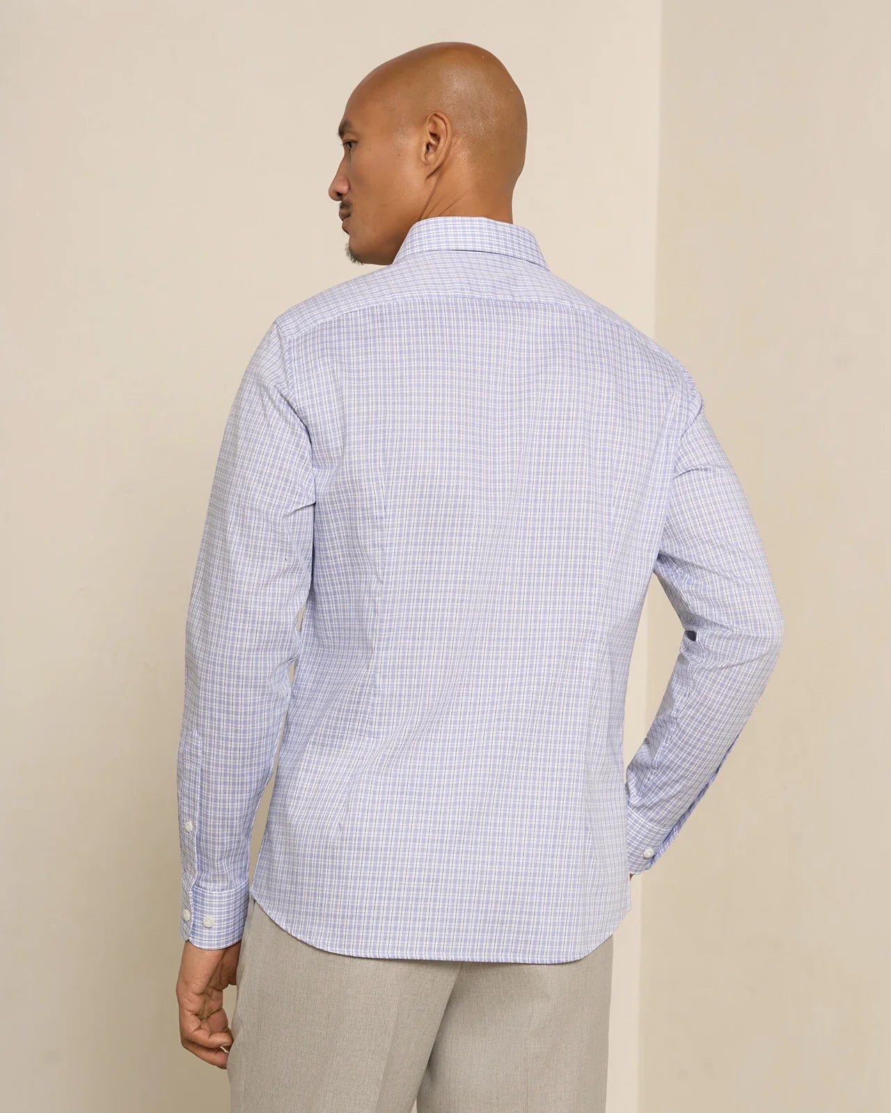Performance Cotton Check Shirt - Performance Cotton Check Shirt Navy Check