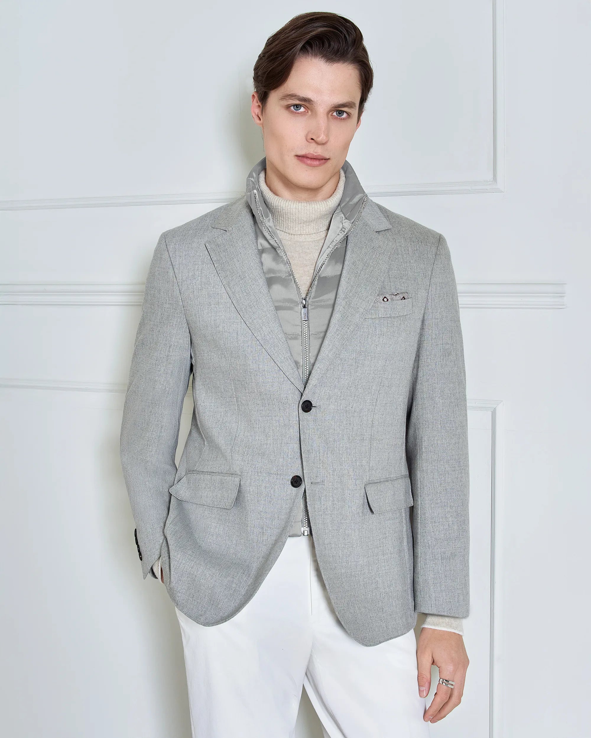 Yorkville Wool Cashmere Fooler Jacket - Yorkville Wool Cashmere Fooler Jacket Grey