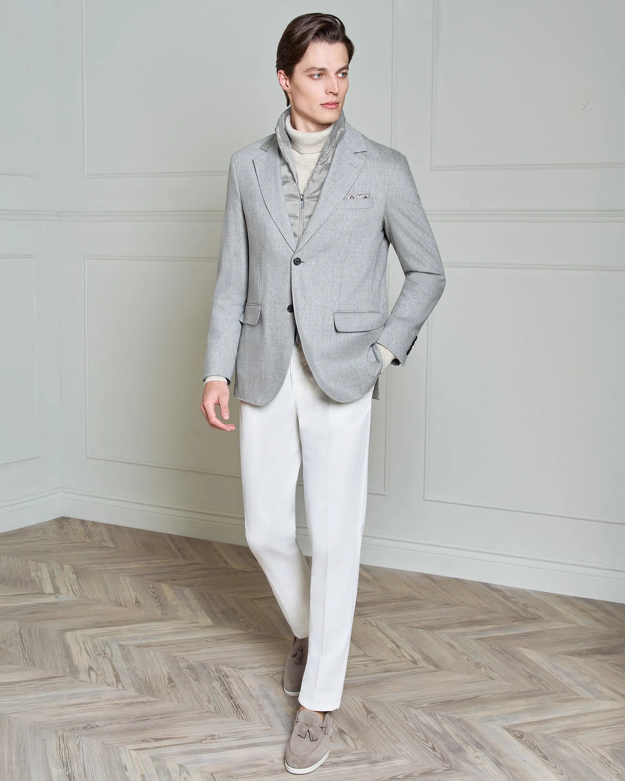 Yorkville Wool Cashmere Fooler Jacket - Yorkville Wool Cashmere Fooler Jacket Grey