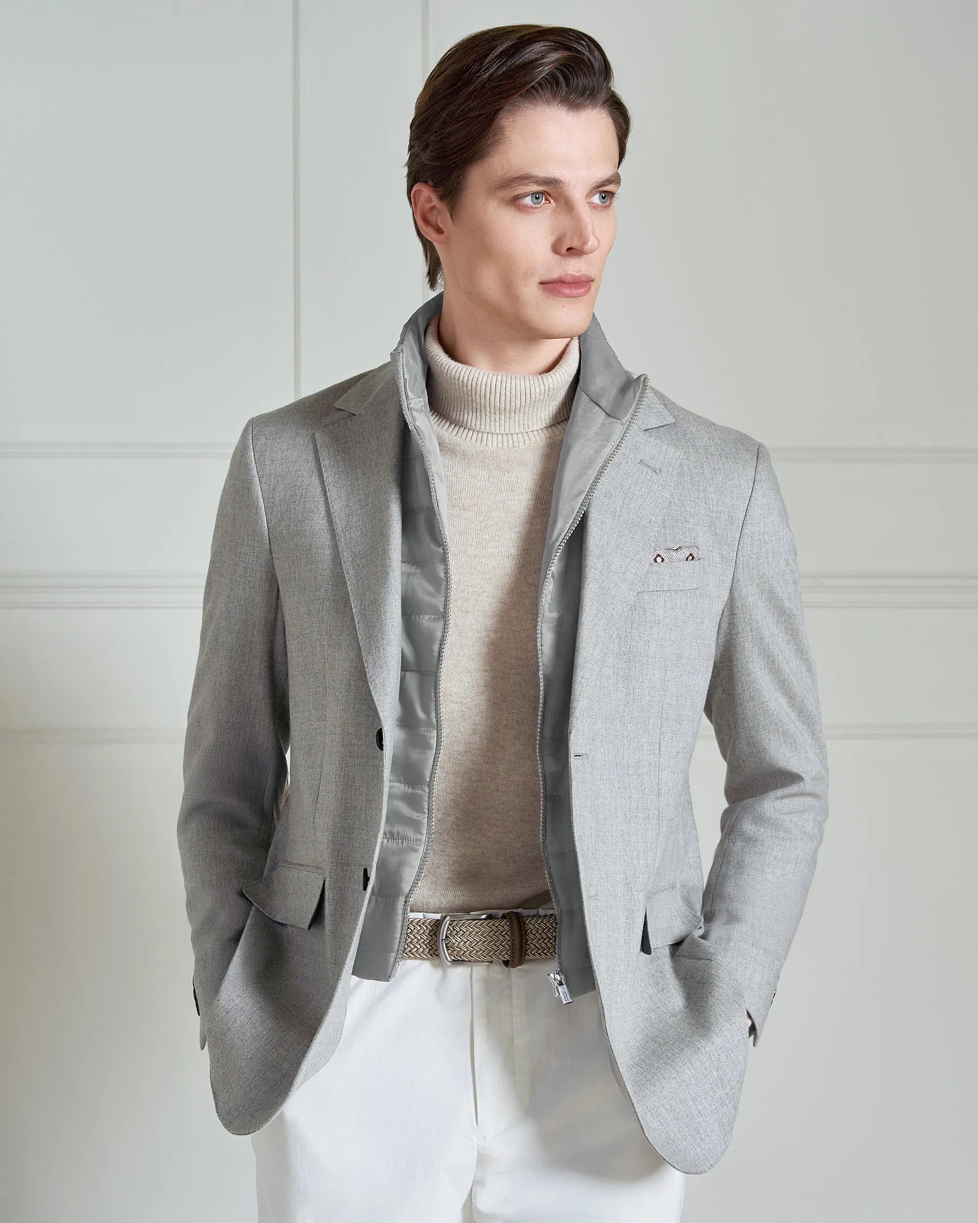 Yorkville Wool Cashmere Fooler Jacket - Yorkville Wool Cashmere Fooler Jacket Grey