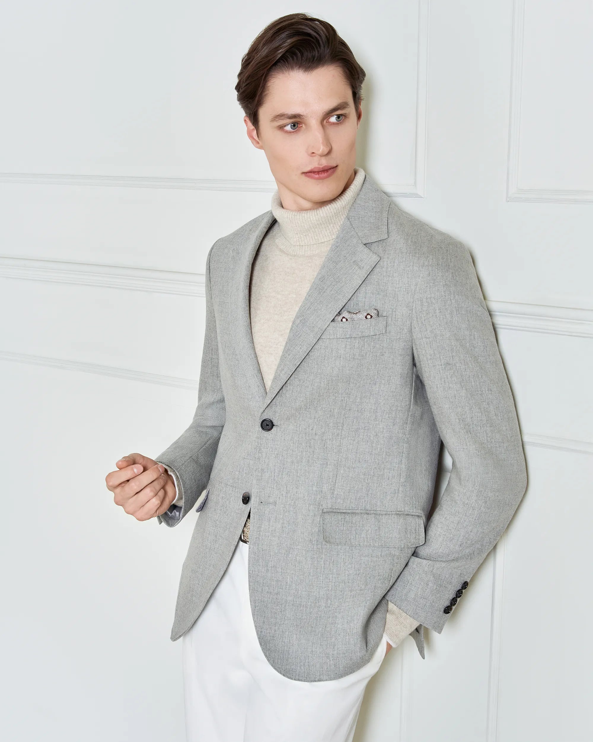 Yorkville Wool Cashmere Fooler Jacket - Yorkville Wool Cashmere Fooler Jacket Grey
