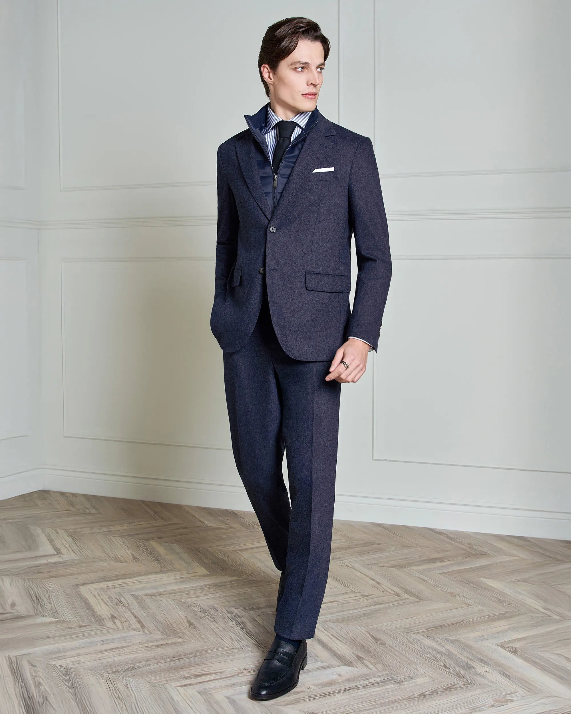 Yorkville Wool Cashmere Fooler Jacket - Yorkville Wool Cashmere Fooler Jacket Navy