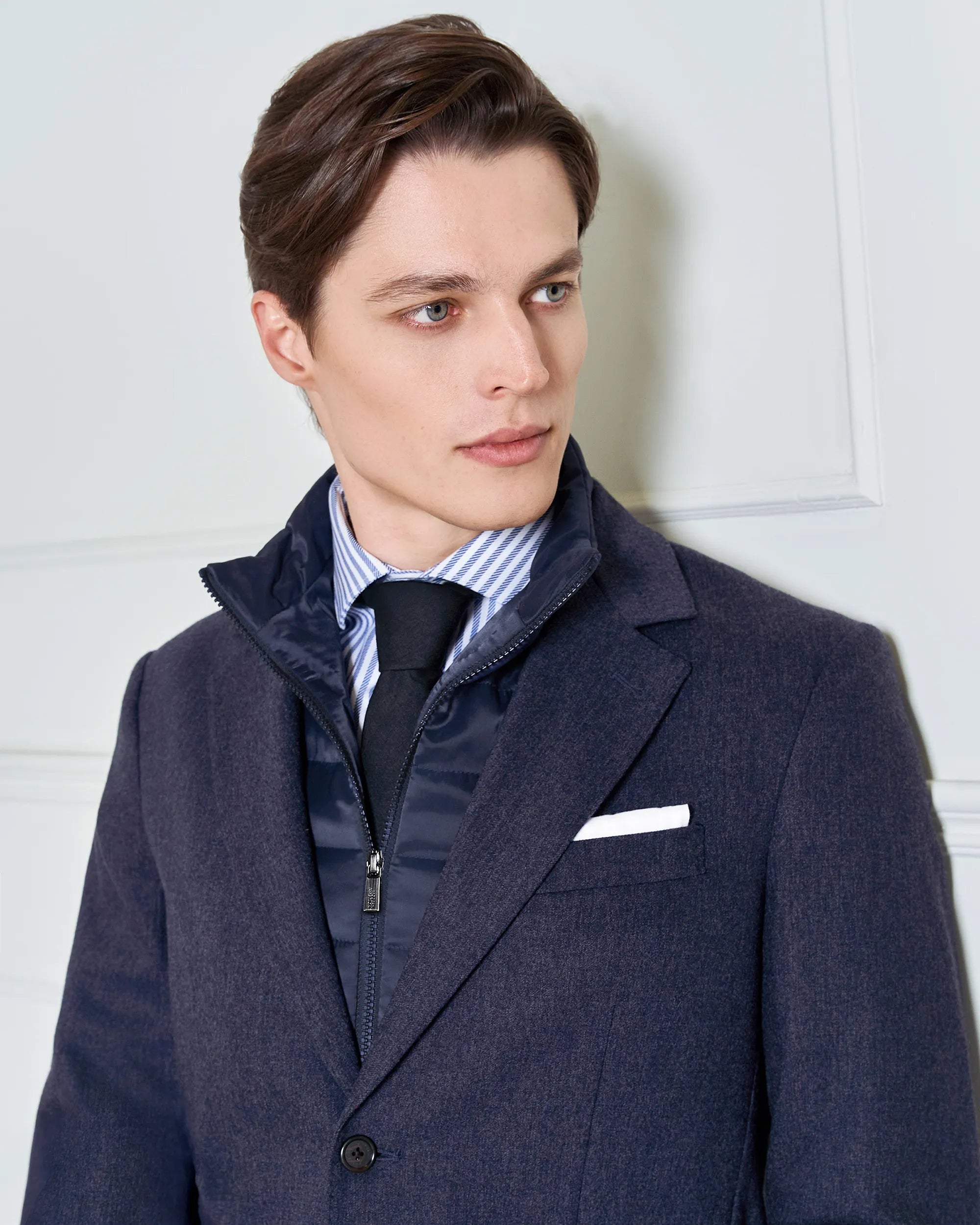 Yorkville Wool Cashmere Fooler Jacket - Yorkville Wool Cashmere Fooler Jacket Navy