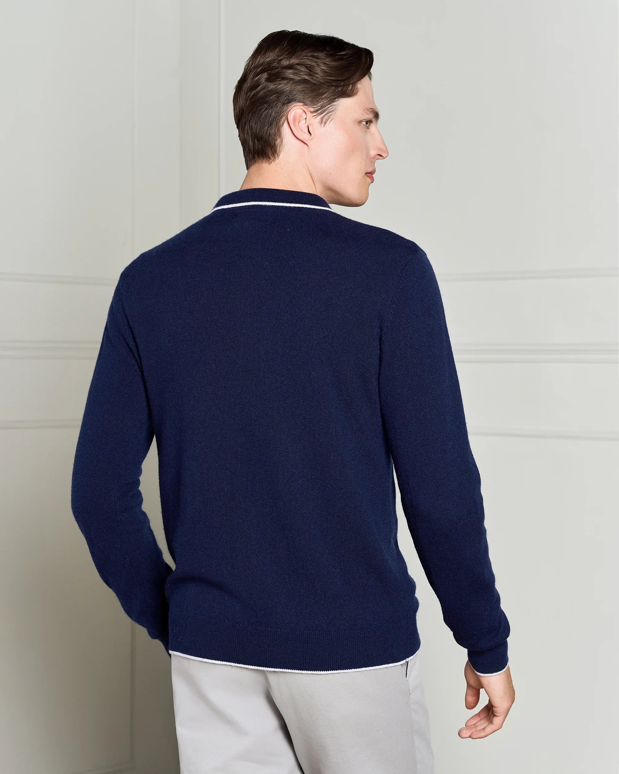 Cortina Long Sleeve Knit Polo - Cortina Long Sleeve Knit Polo Navy