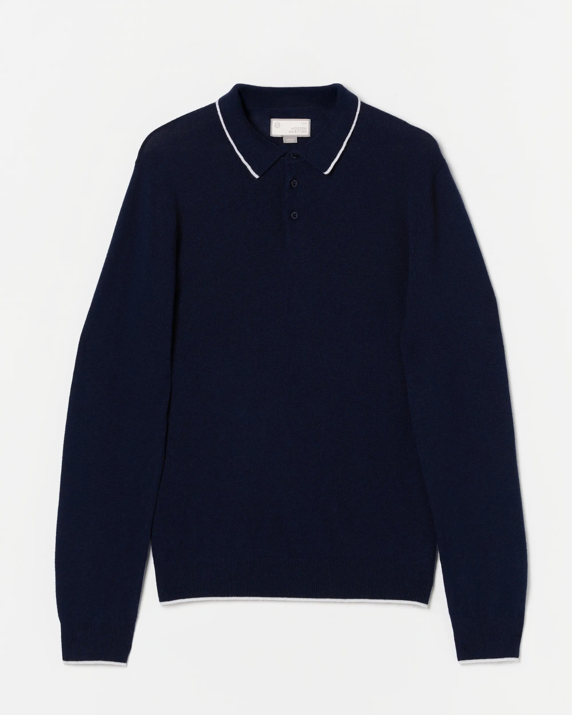 Cortina Long Sleeve Knit Polo - Cortina Long Sleeve Knit Polo Navy
