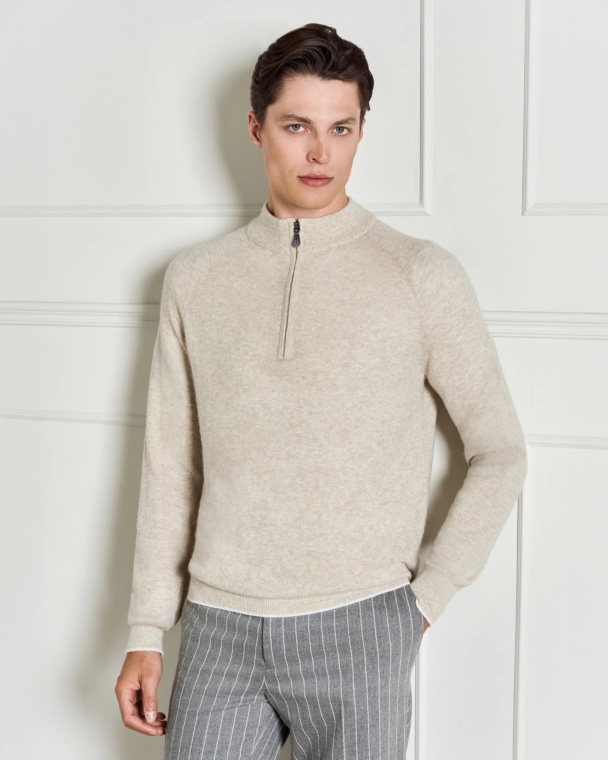 Cortina Quarter Zip Pullover - Cortina Quarter Zip Pullover Htr Cream