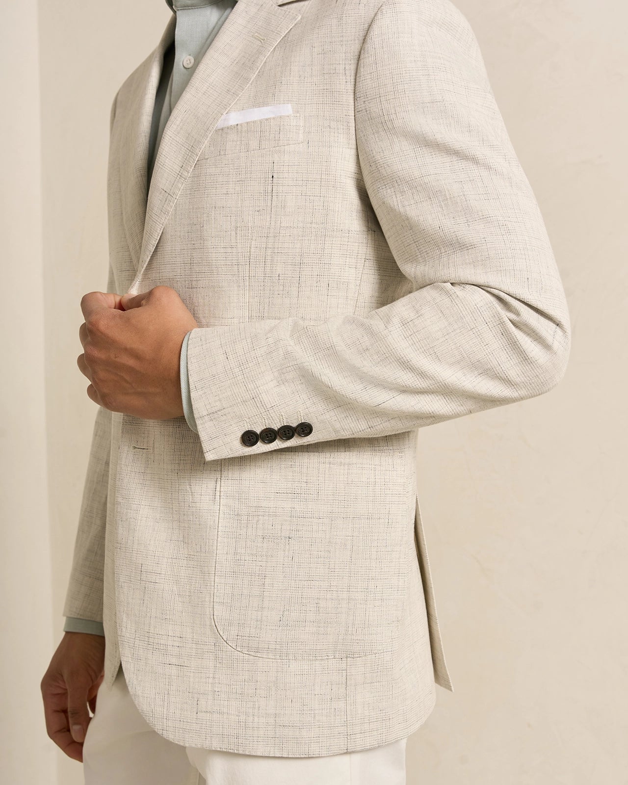 Yorkville Cotton Linen Check Jacket - Yorkville Cotton Linen Check Jacket Olive Check