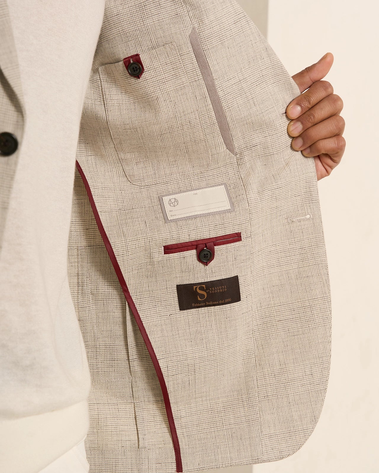 Yorkville Cotton Linen Check Jacket - Yorkville Cotton Linen Check Jacket Light Brown Check