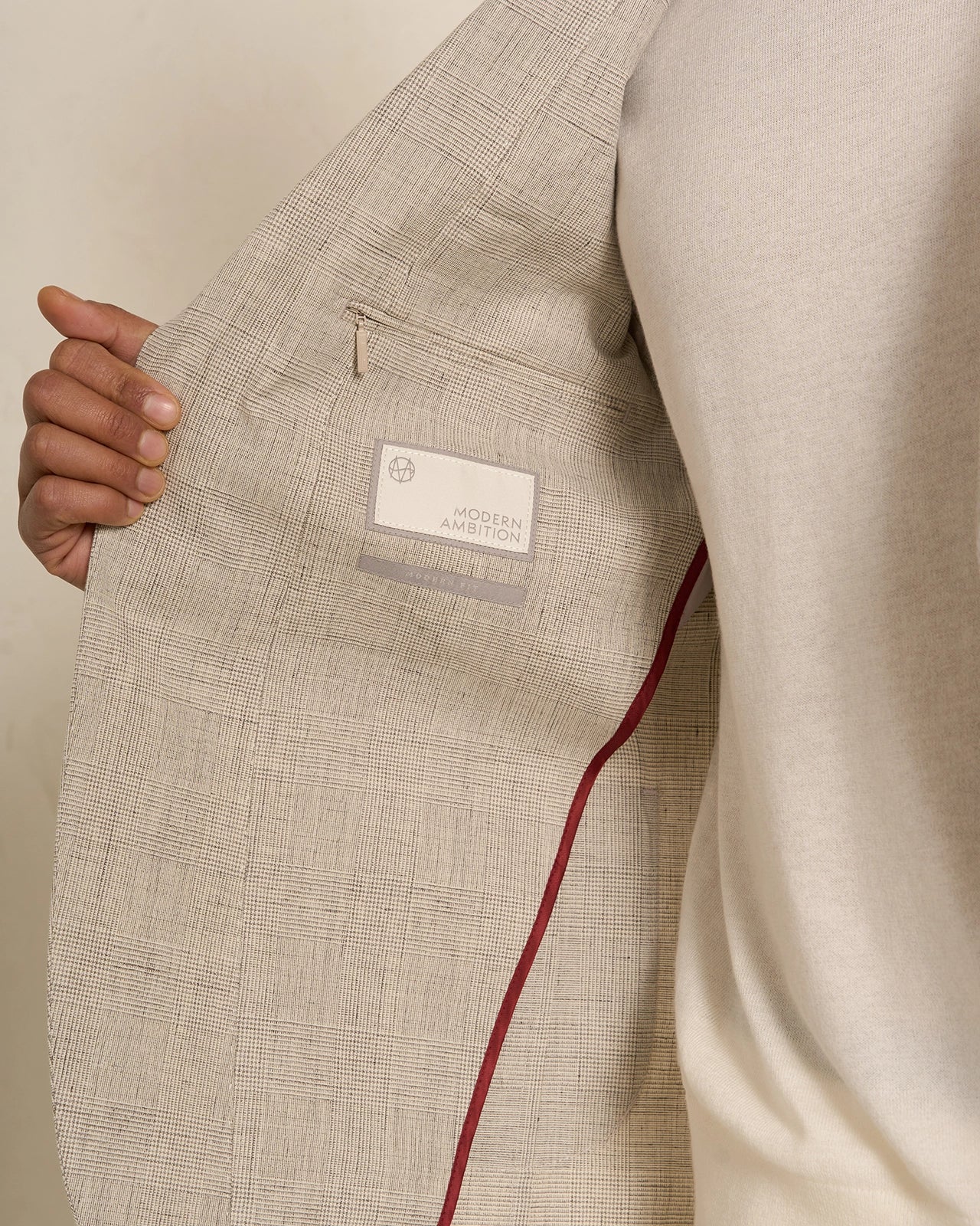Yorkville Cotton Linen Check Jacket - Yorkville Cotton Linen Check Jacket Light Brown Check