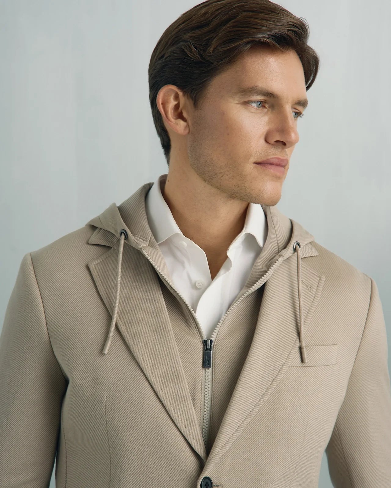 Yorkville Jersey Hooded Jacket - Yorkville Jersey Hooded Jacket Light Brown