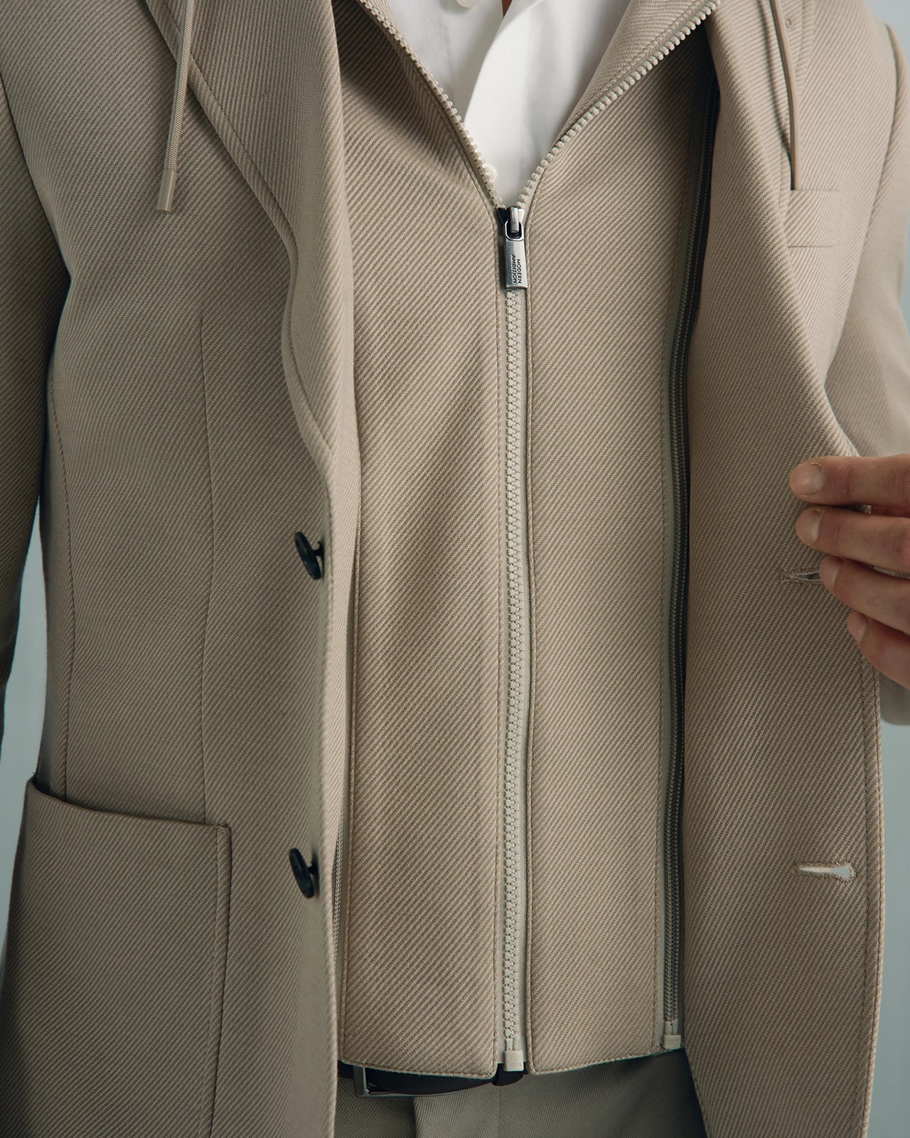 Yorkville Jersey Hooded Jacket - Yorkville Jersey Hooded Jacket Light Brown