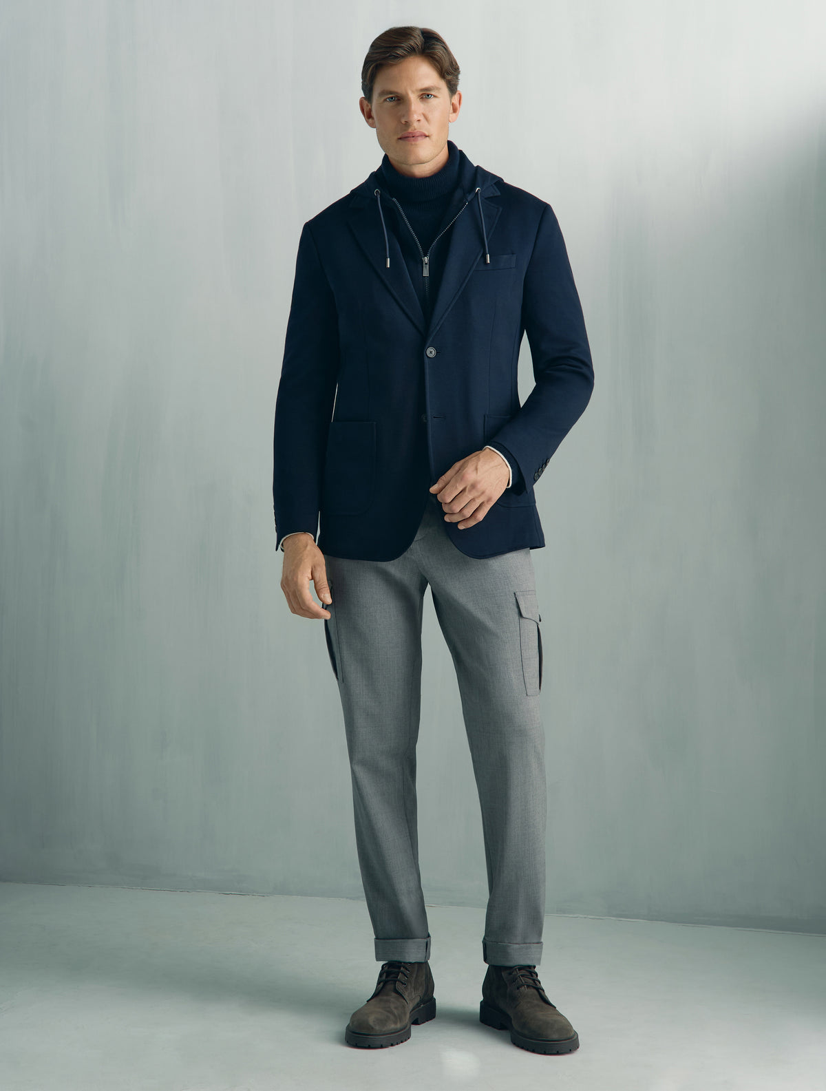 Yorkville Jersey Hooded Jacket - Yorkville Jersey Hooded Jacket Navy