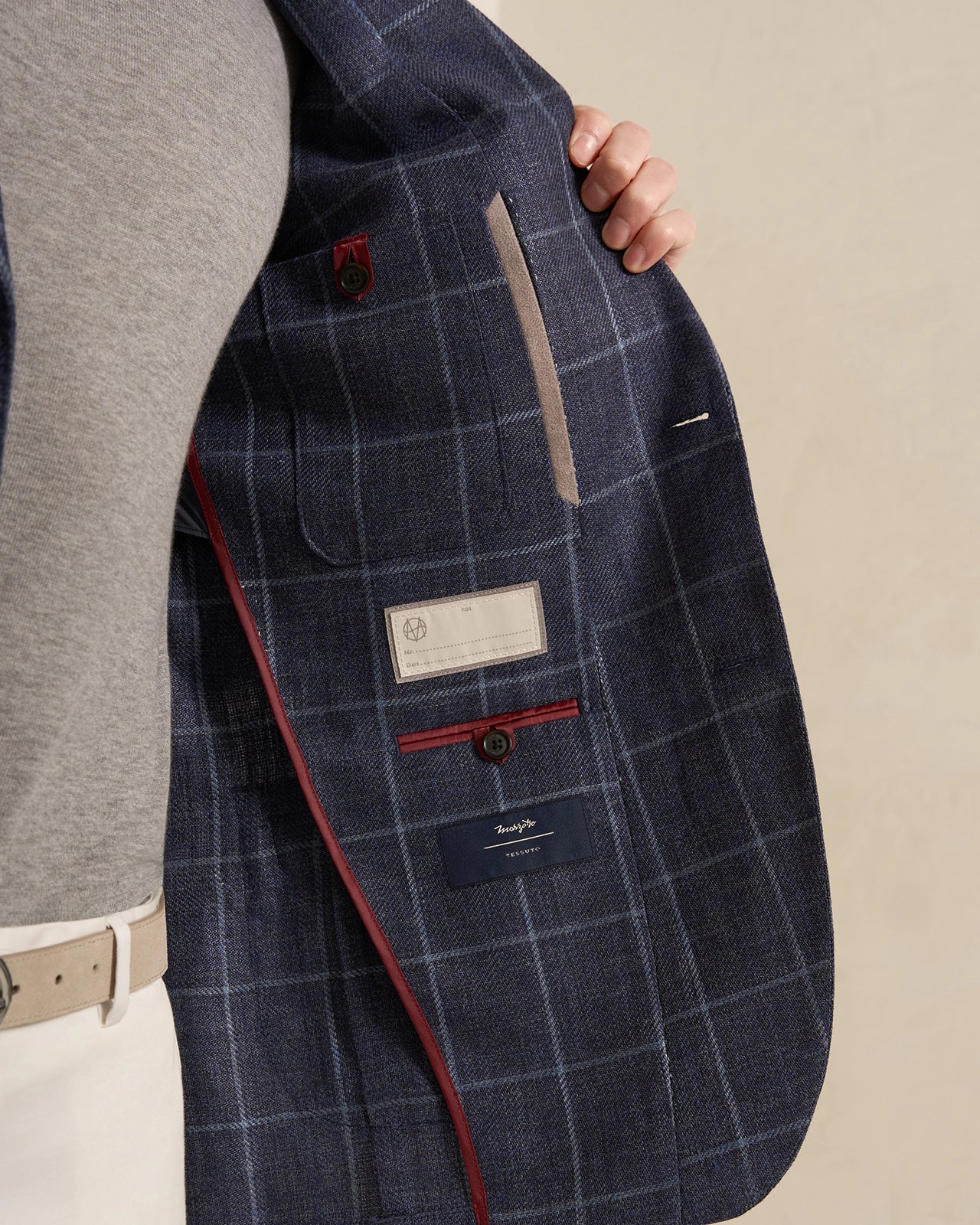 Yorkville Wool Linen Windowpane Jacket - Yorkville Wool Linen Windowpane Jacket Navy