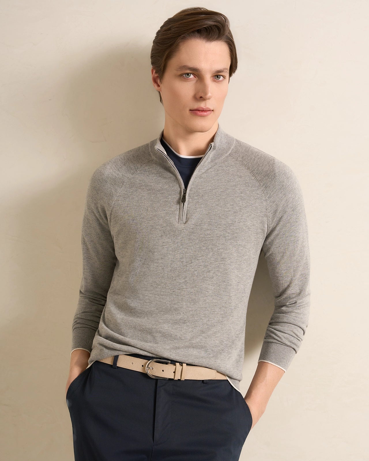 Tuscana Quarter Zip - Tuscana Quarter Zip Grey Flannel