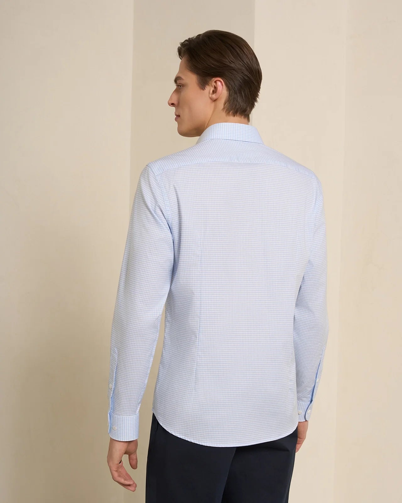 Performance Cotton Gingham Check Shirt - Performance Cotton Gingham Check Shirt Chambray Check