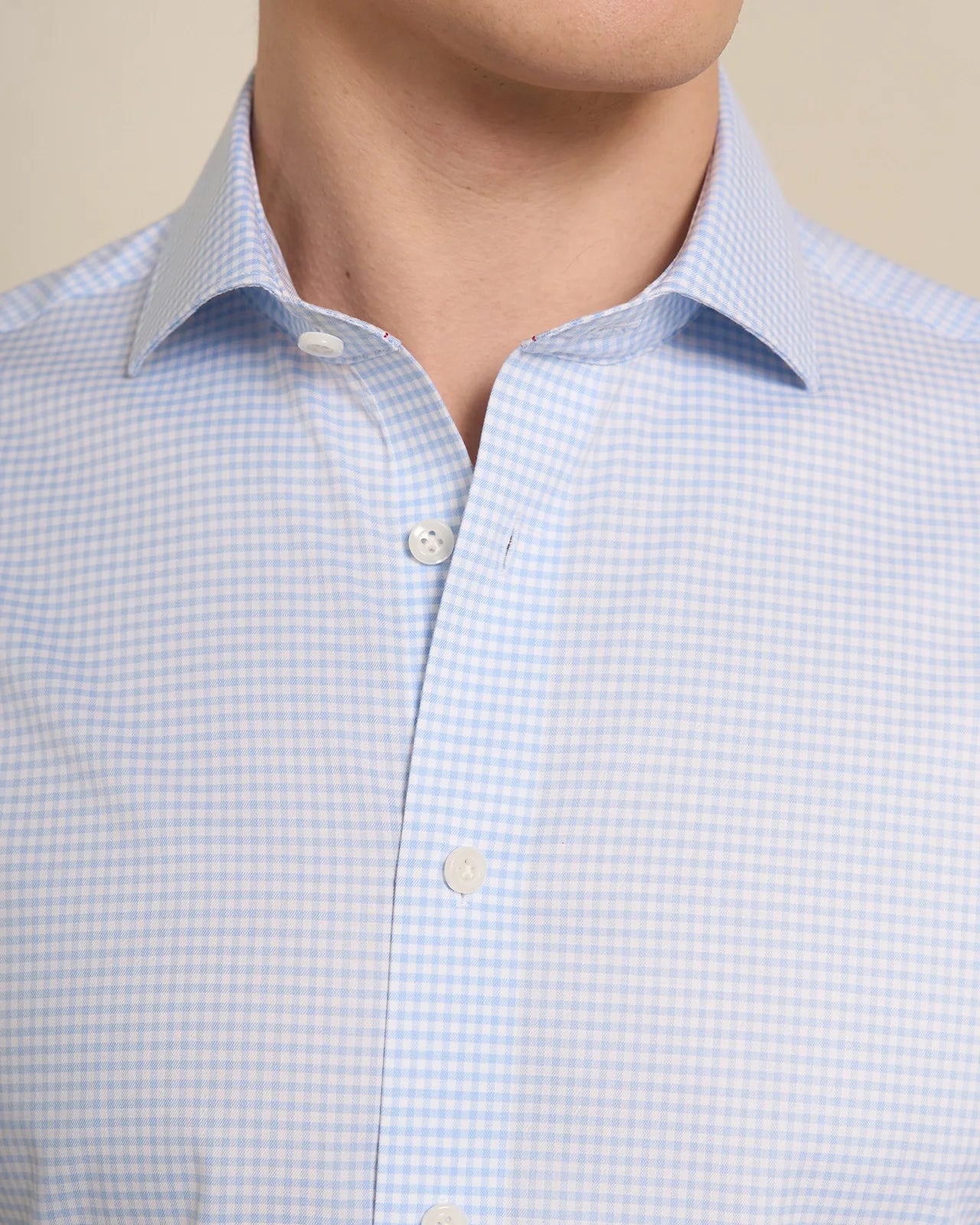 Performance Cotton Gingham Check Shirt - Performance Cotton Gingham Check Shirt Chambray Check