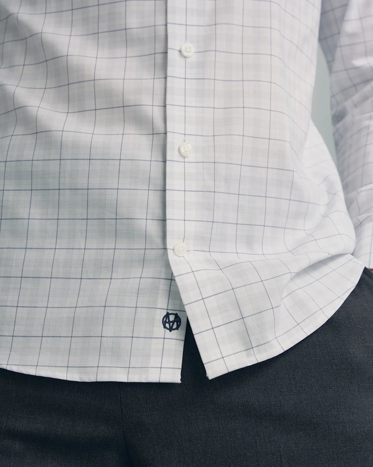 Performance Cotton Check Shirt - Performance Cotton Check Shirt Navy Grey Check