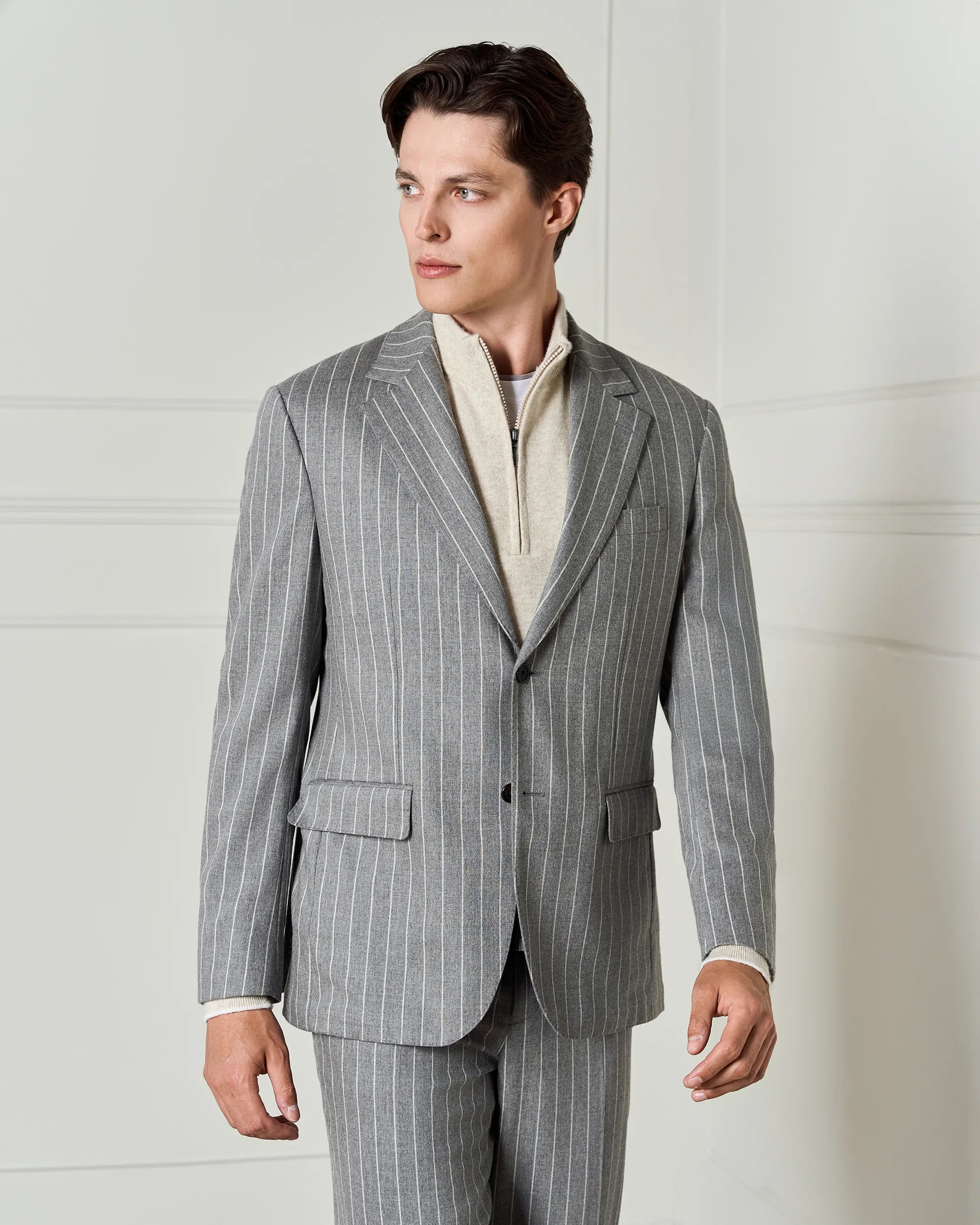 Malpensa Versa Pinstripe Suit - Malpensa Versa Pinstripe Suit Grey