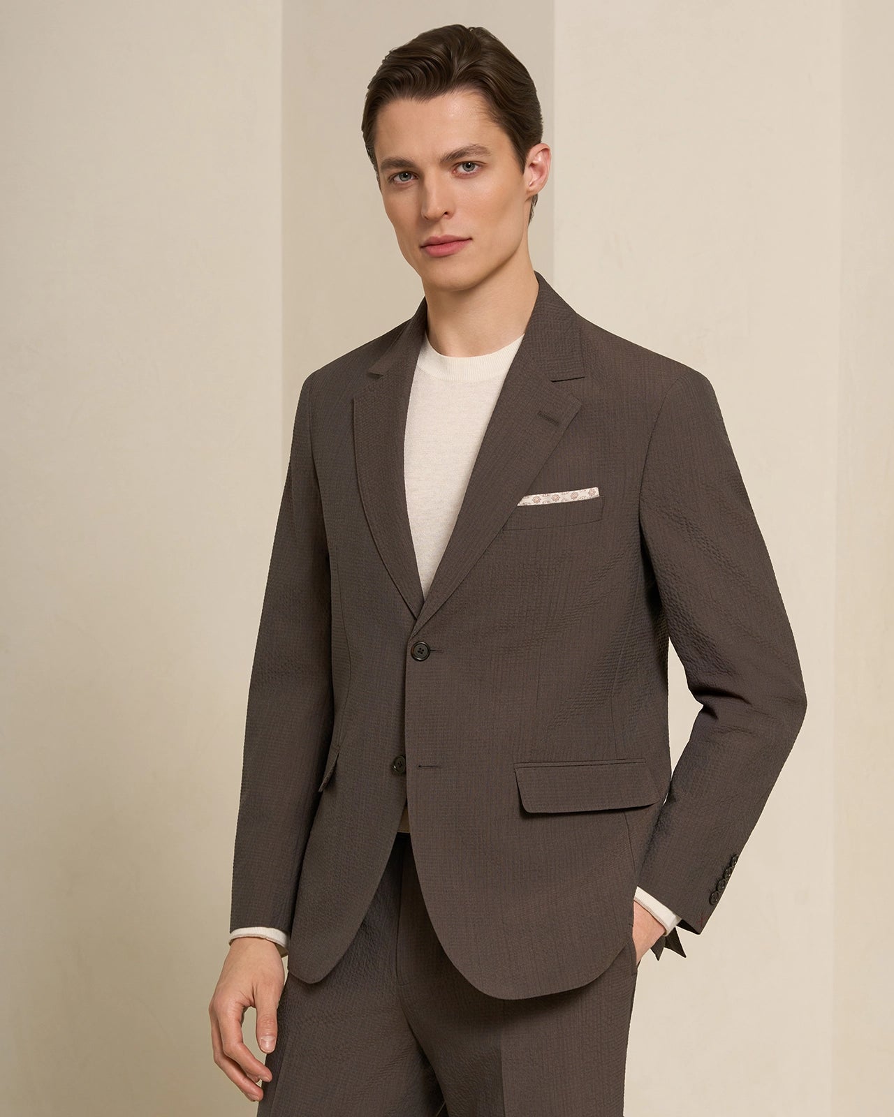 Malpensa Versa Seersucker Suit - Malpensa Versa Seersucker Suit Brown