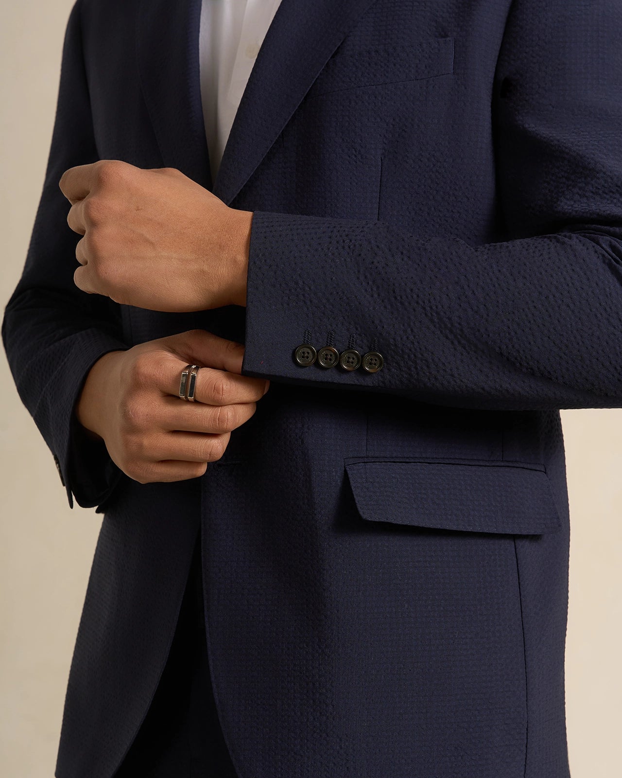 Malpensa Versa Seersucker Suit - Malpensa Versa Seersucker Suit Navy