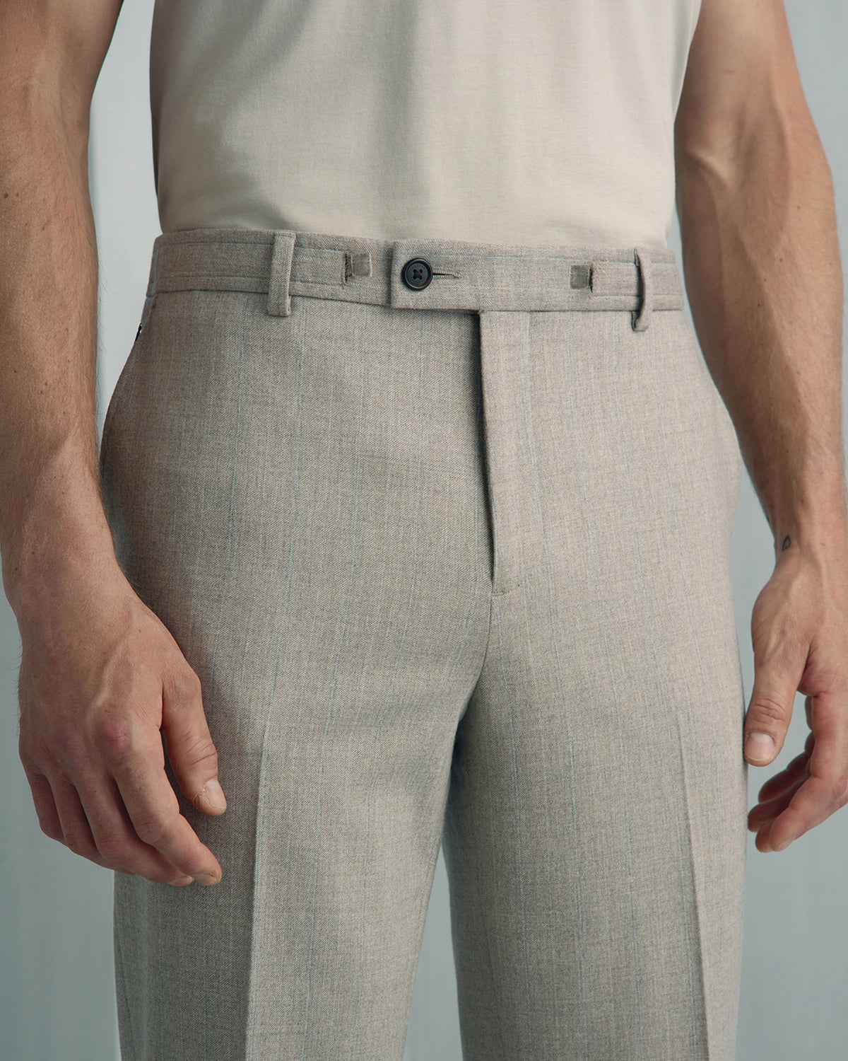 Malpensa Wool Cashmere 2-Tone Stripe Suit - Malpensa Wool Cashmere 2-Tone Stripe Suit Sage