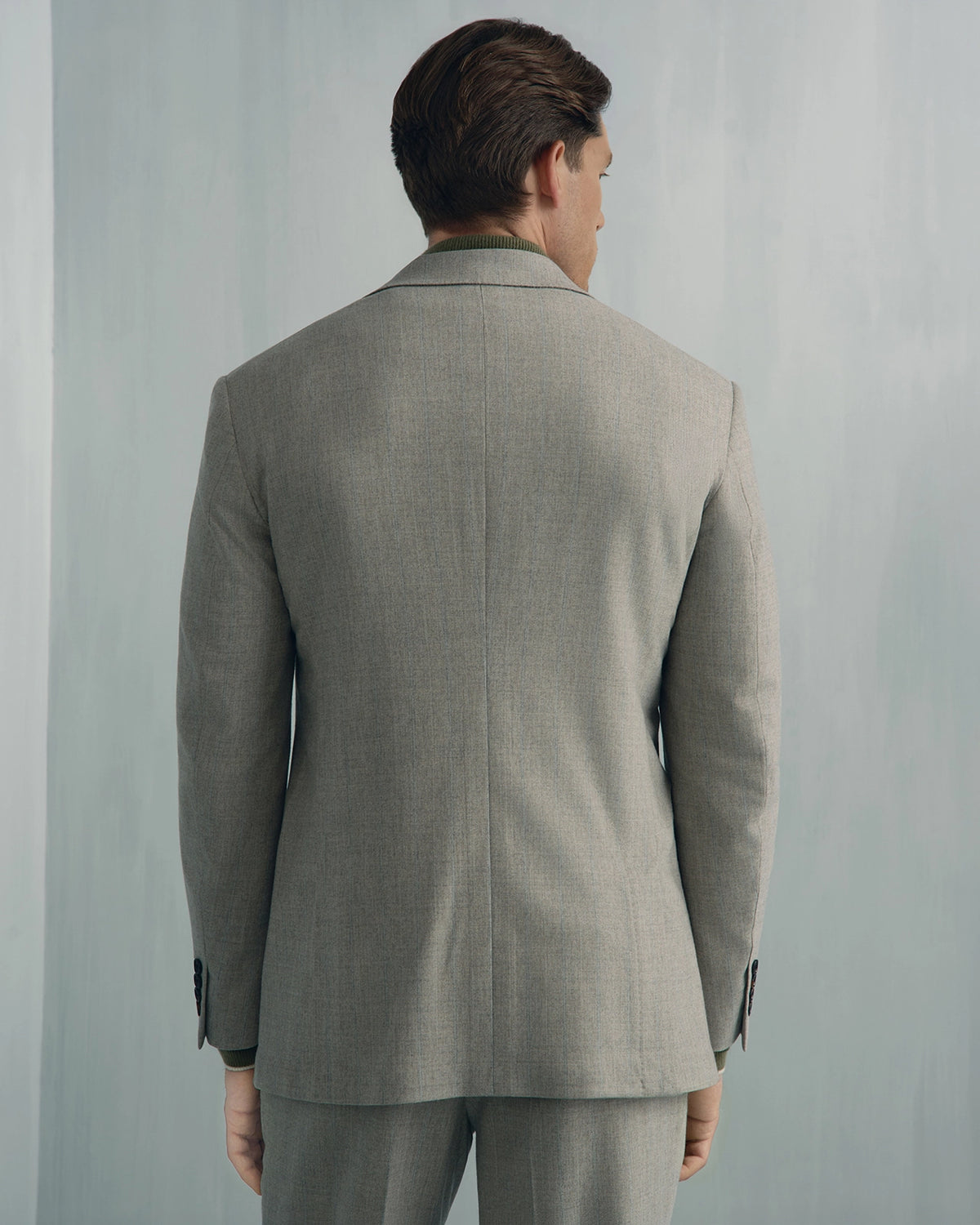 Malpensa Wool Cashmere 2-Tone Stripe Suit - Malpensa Wool Cashmere 2-Tone Stripe Suit Sage