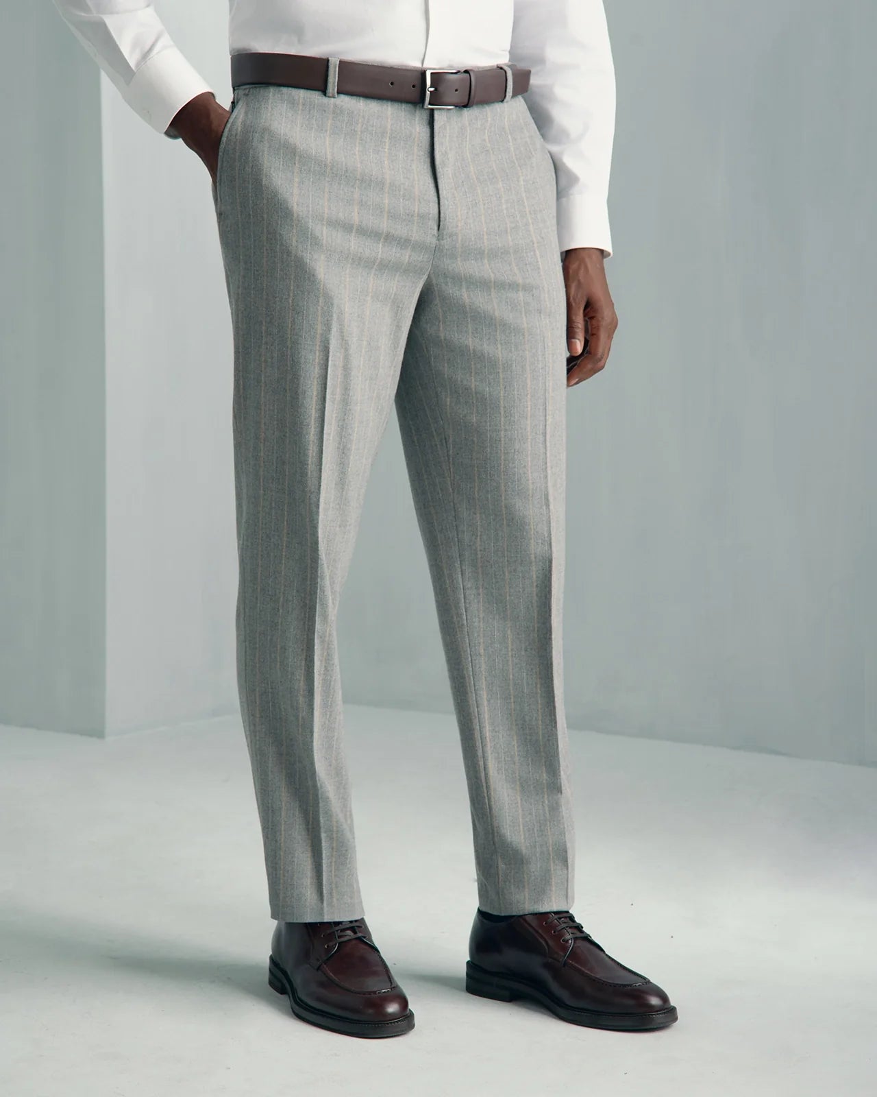 Malpensa Wool Cashmere 2-Tone Stripe Suit - Malpensa Wool Cashmere 2-Tone Stripe Suit Grey