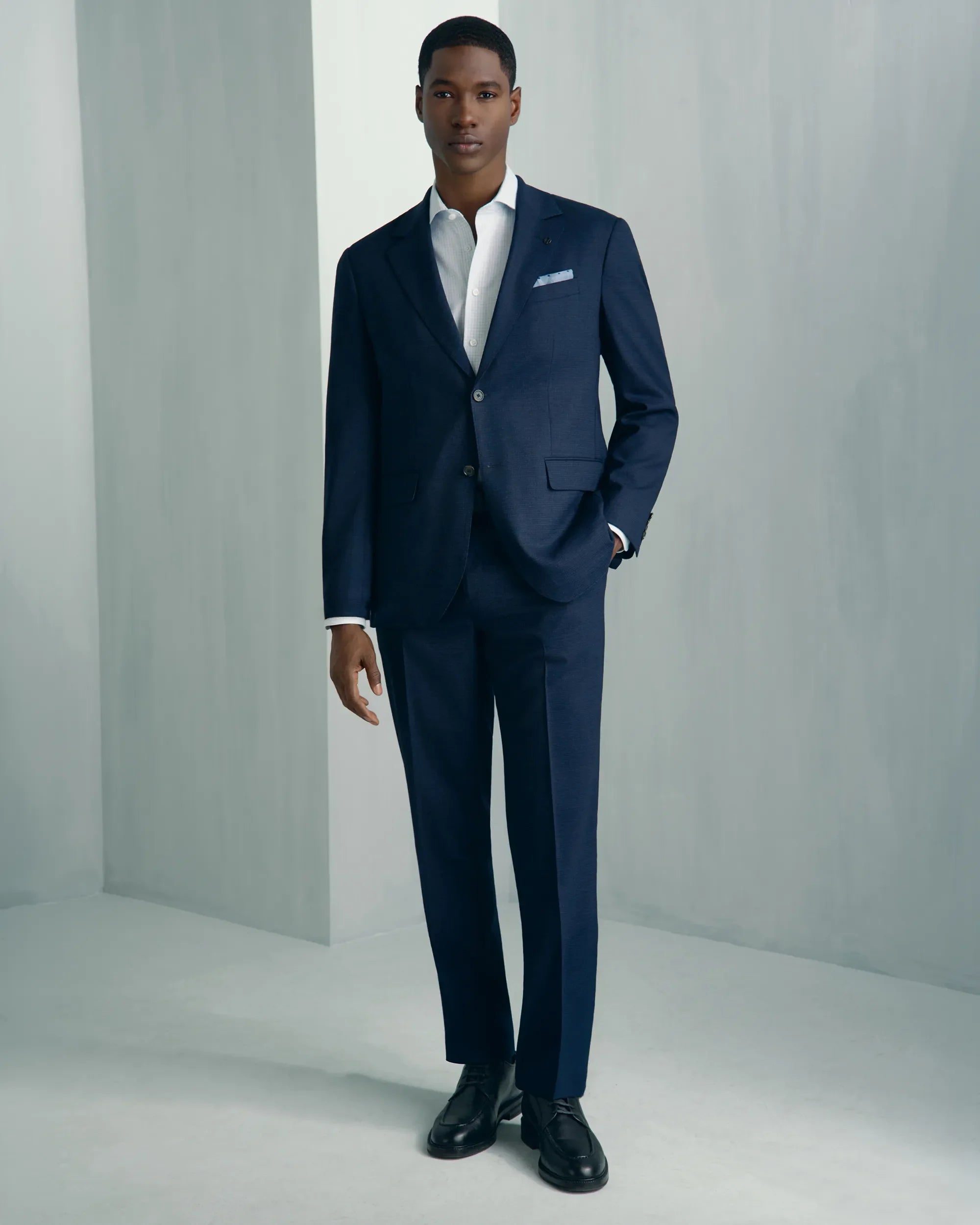 Malpensa Wool Twill Suit - Malpensa Wool Twill Suit Navy