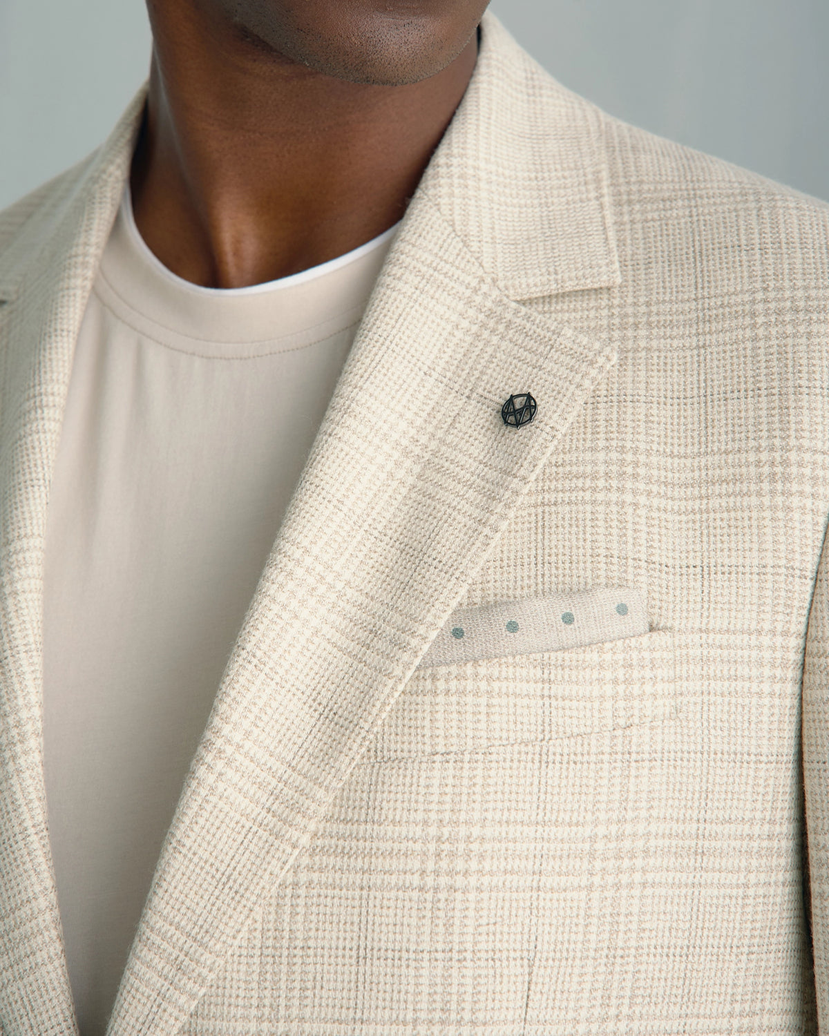 Yorkville Wool Cashmere Silk Check Jacket - Yorkville Wool Cashmere Silk Check Jacket Cream