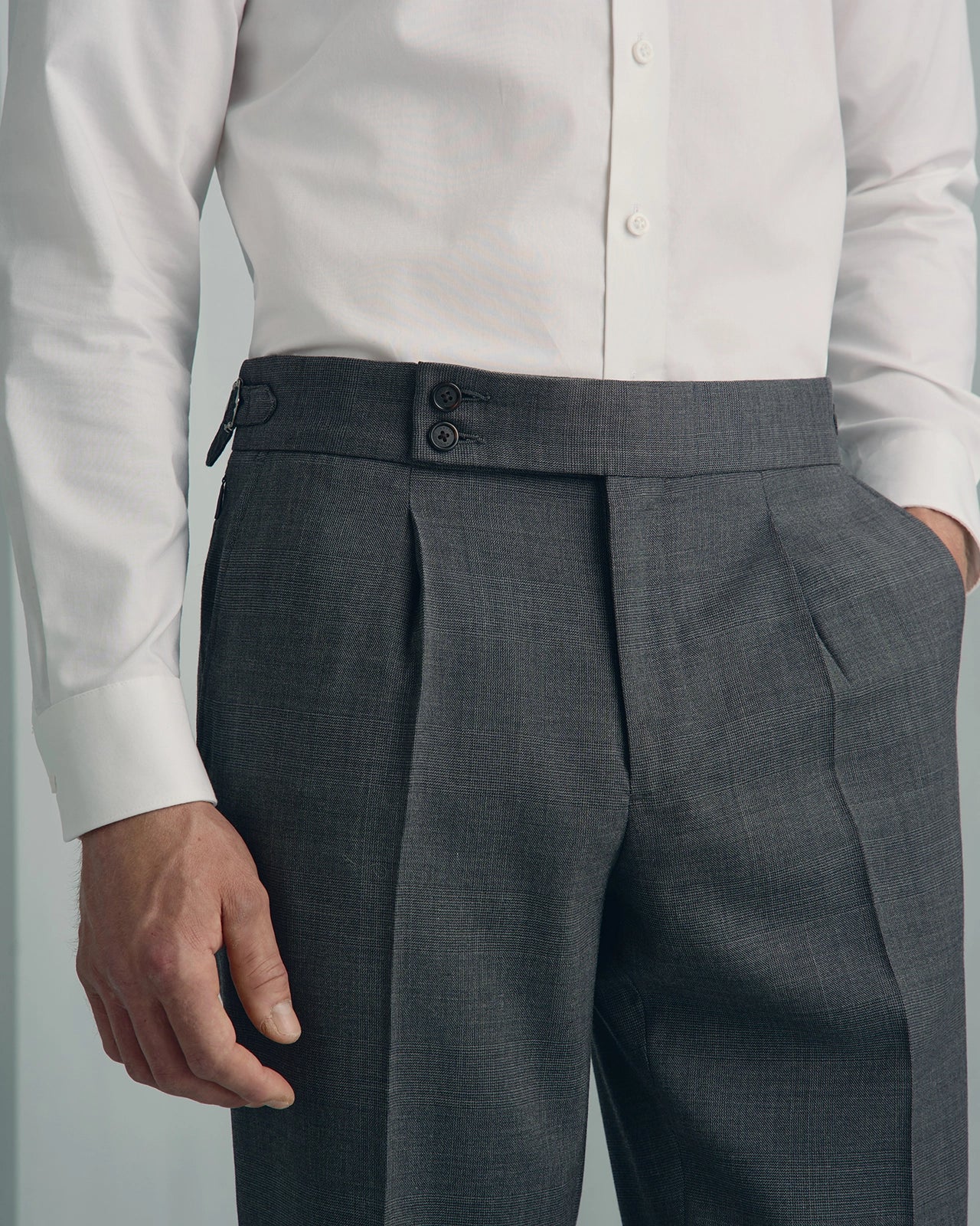 Linate Wool Check Suit - Linate Wool Check Suit Charcoal