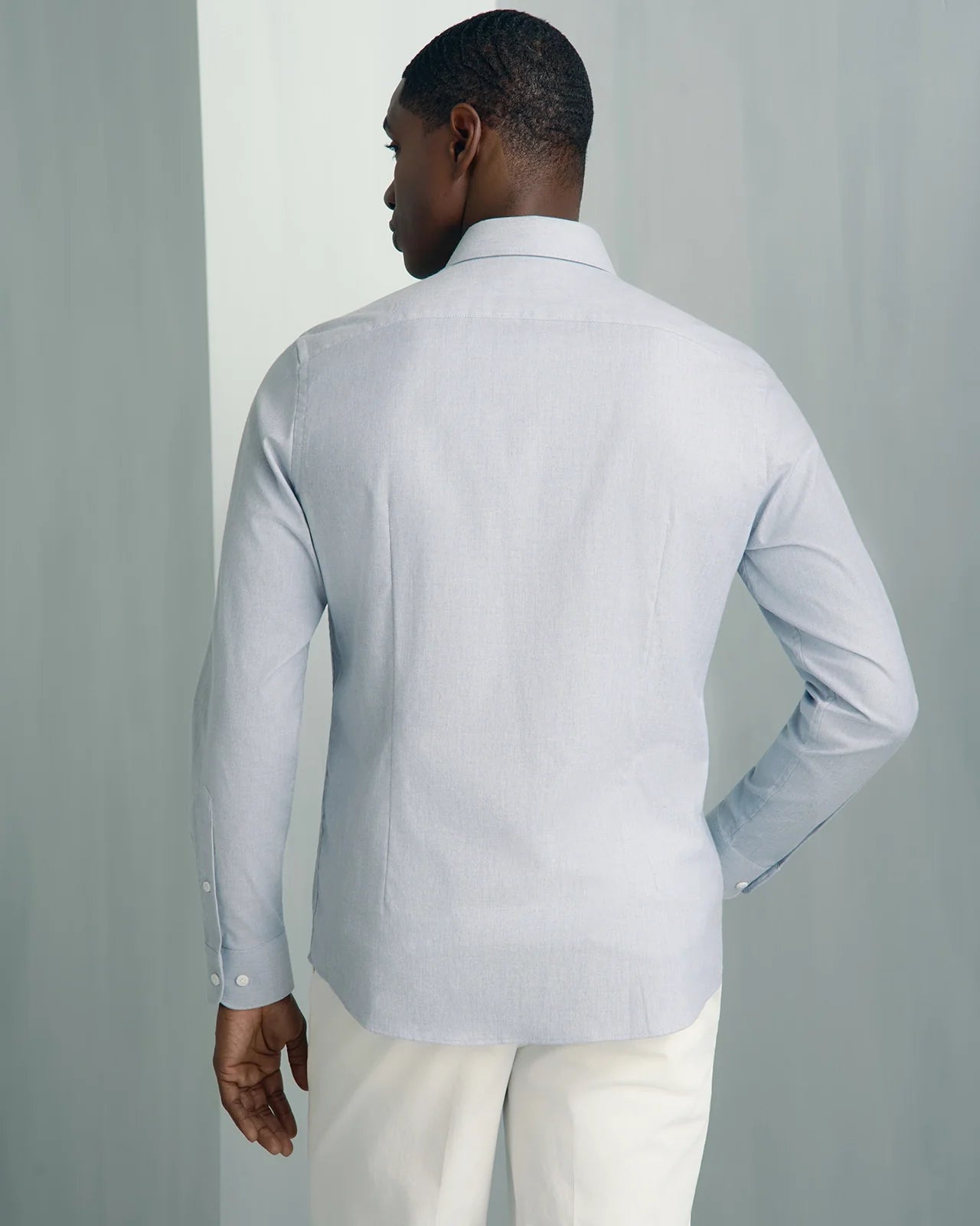 Performance Cotton Mélange Shirt - Performance Cotton Mélange Shirt Melange Blue