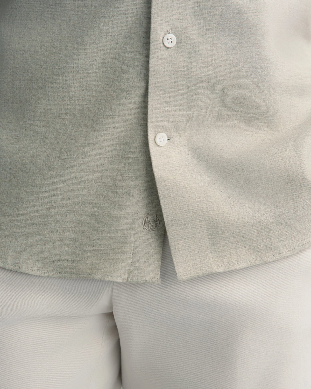 Performance Cotton Mélange Shirt - Performance Cotton Mélange Shirt Melange Sage