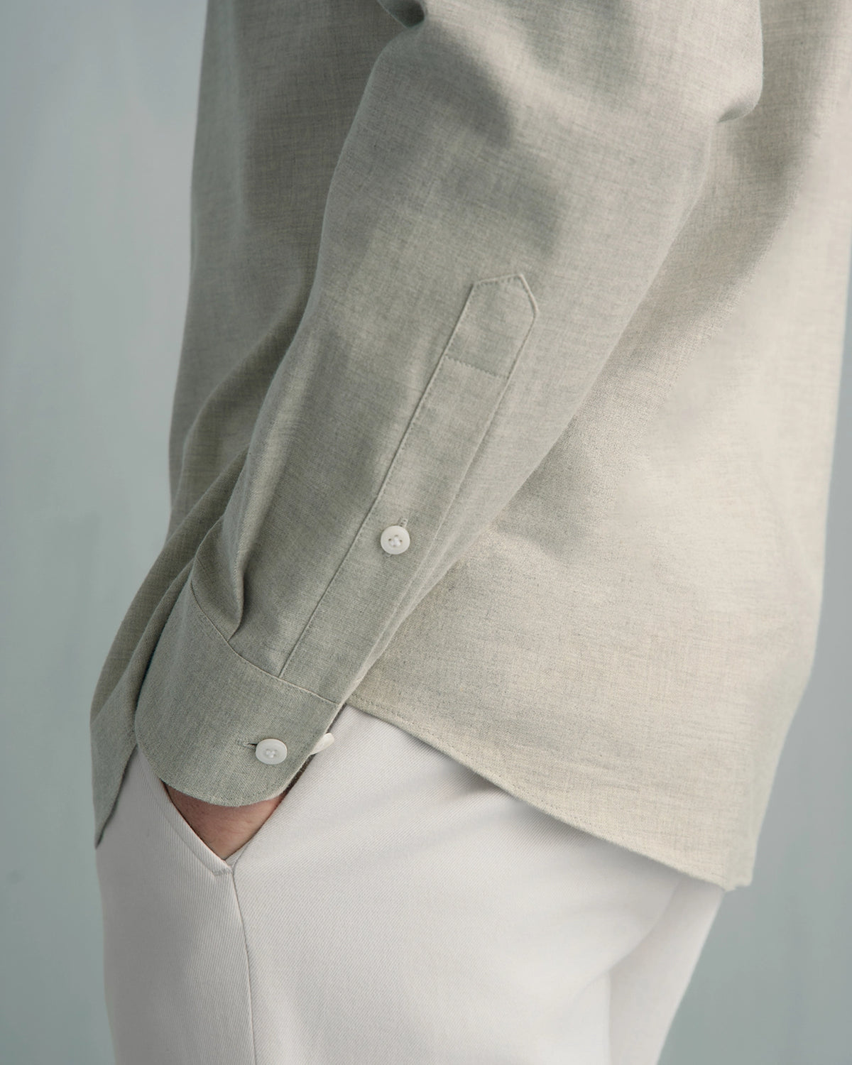 Performance Cotton Mélange Shirt - Performance Cotton Mélange Shirt Melange Sage