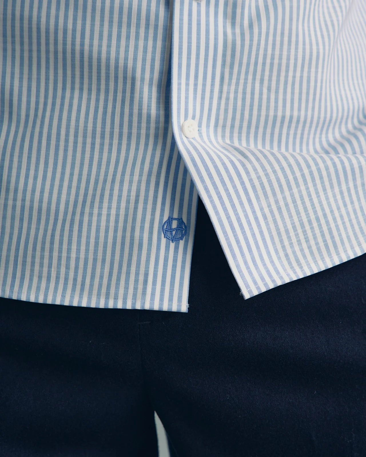 Performance Cotton Striped Shirt - Performance Cotton Striped Shirt Light Blue Stripe