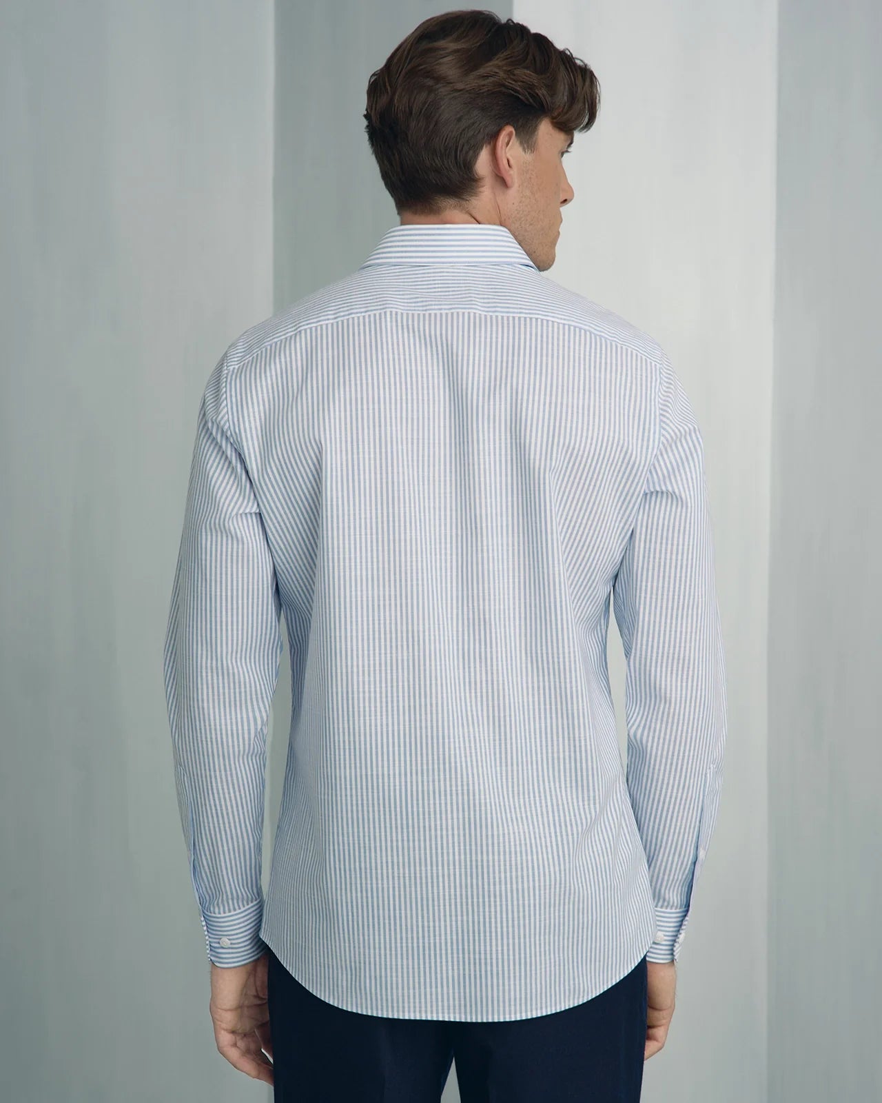 Performance Cotton Striped Shirt - Performance Cotton Striped Shirt Light Blue Stripe