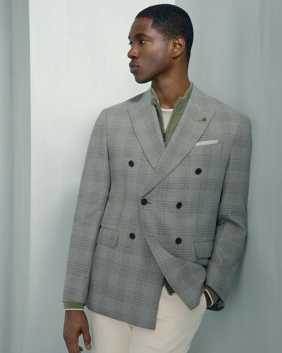 Linate Saxony Wool Check Jacket - Linate Saxony Wool Check Jacket Grey