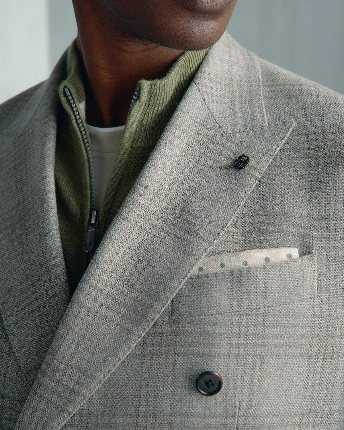Linate Saxony Wool Check Jacket - Linate Saxony Wool Check Jacket Grey