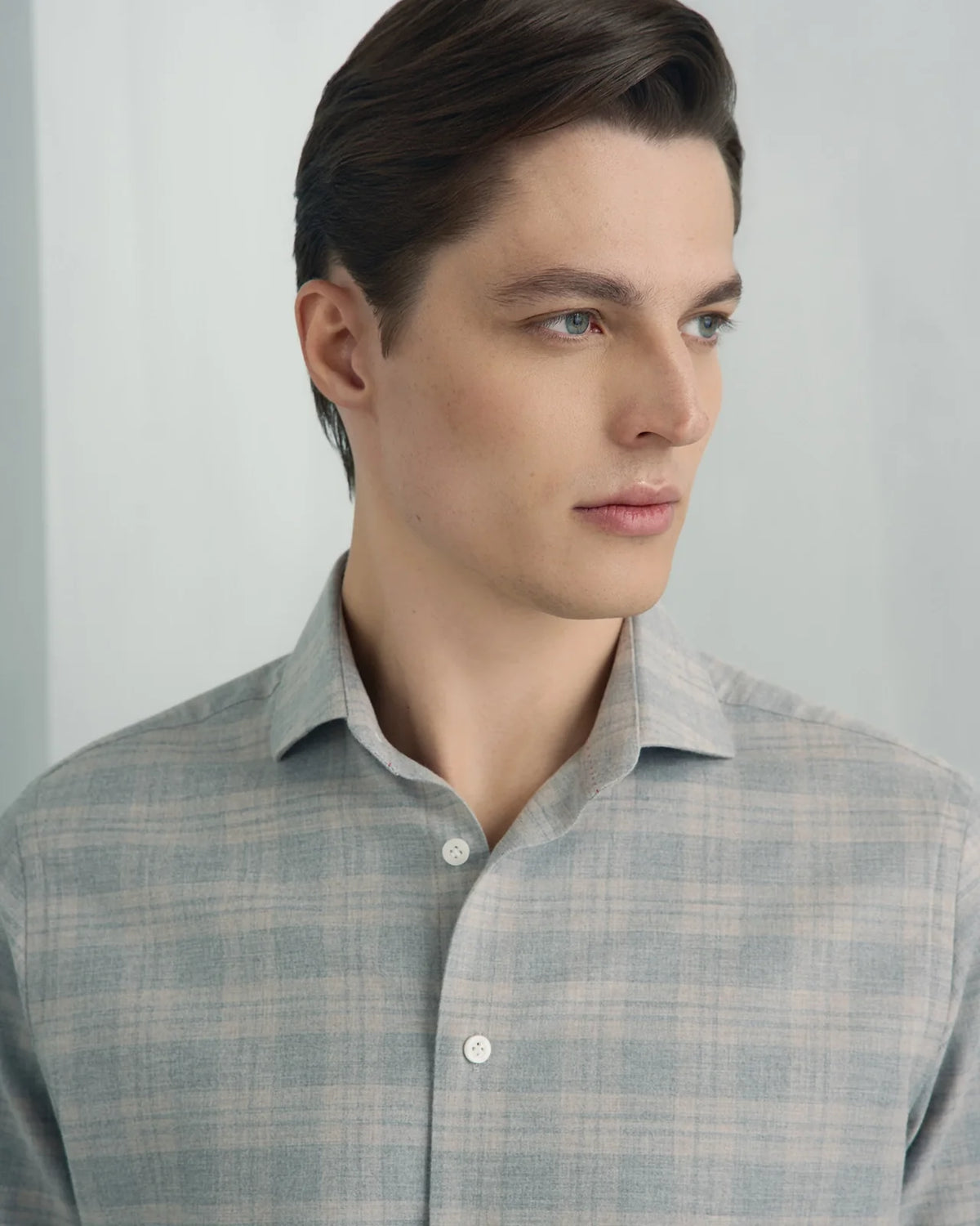 Performance Cotton Everyday Shirt - Performance Cotton Everyday Shirt Grey Melange Check