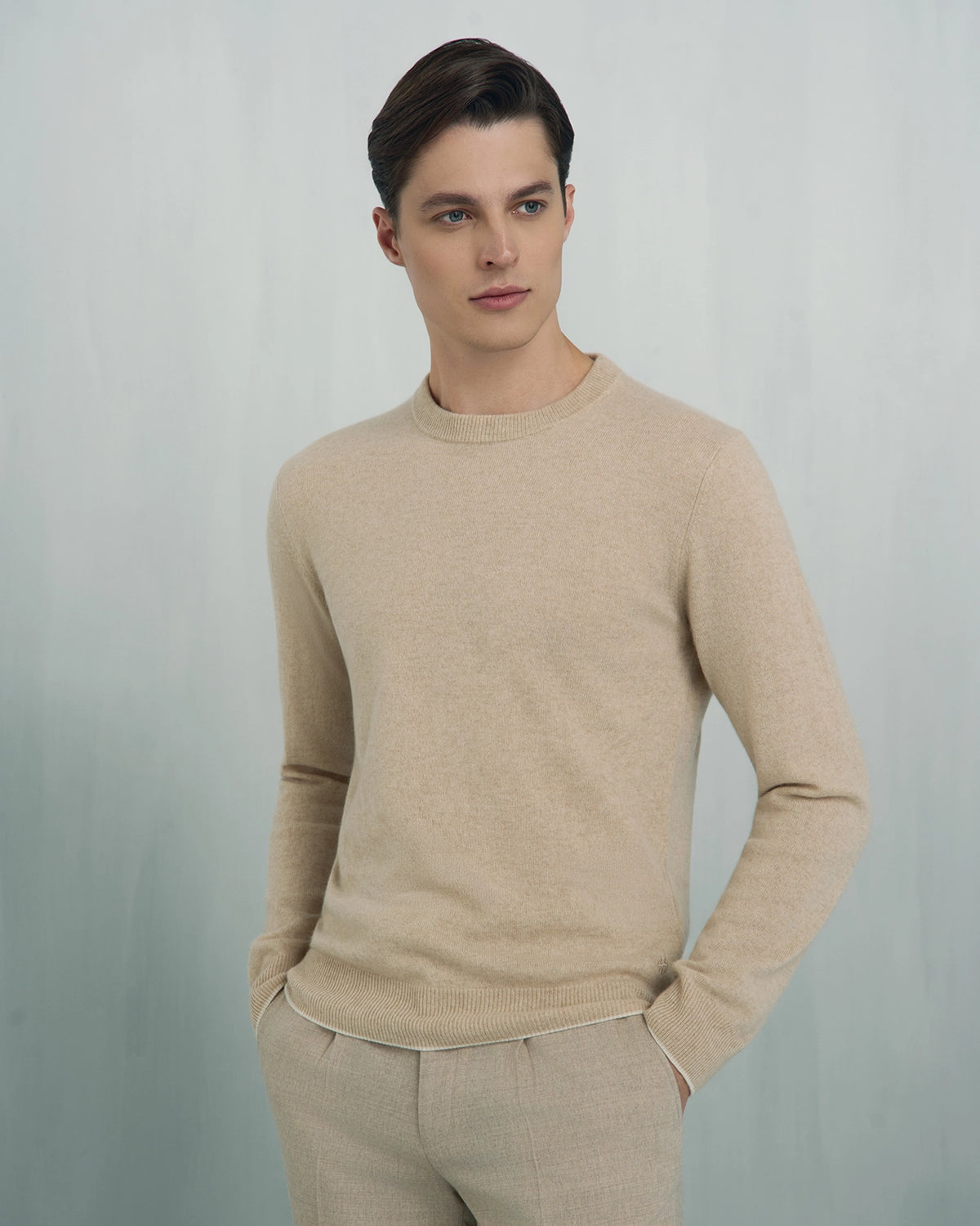 Chamonix Cashmere Crew Neck Pullover - Chamonix Cashmere Crew Neck Pullover Htr Cream
