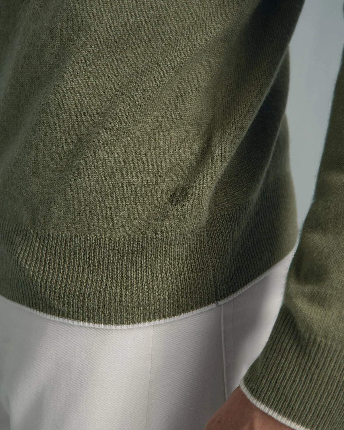 Chamonix Cashmere Long Sleeve Knit Polo - Chamonix Cashmere Long Sleeve Knit Polo Sage