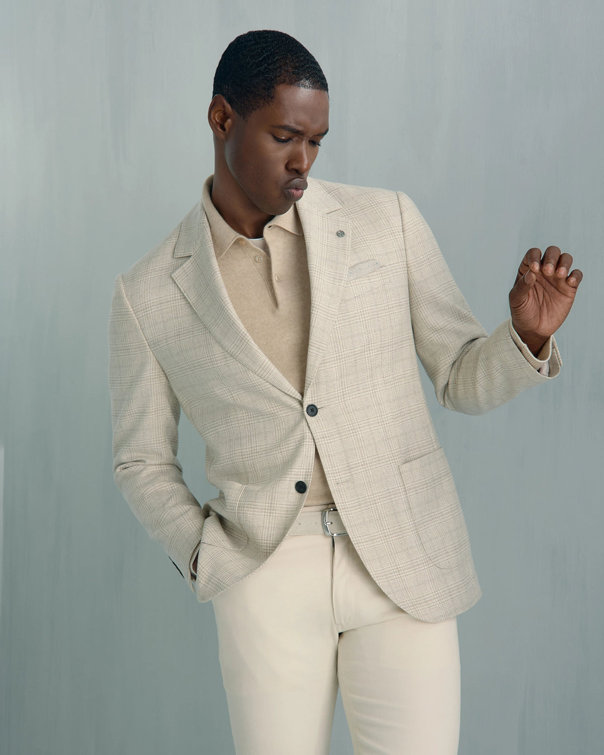Chamonix Cashmere Long Sleeve Knit Polo - Chamonix Cashmere Long Sleeve Knit Polo Htr Cream