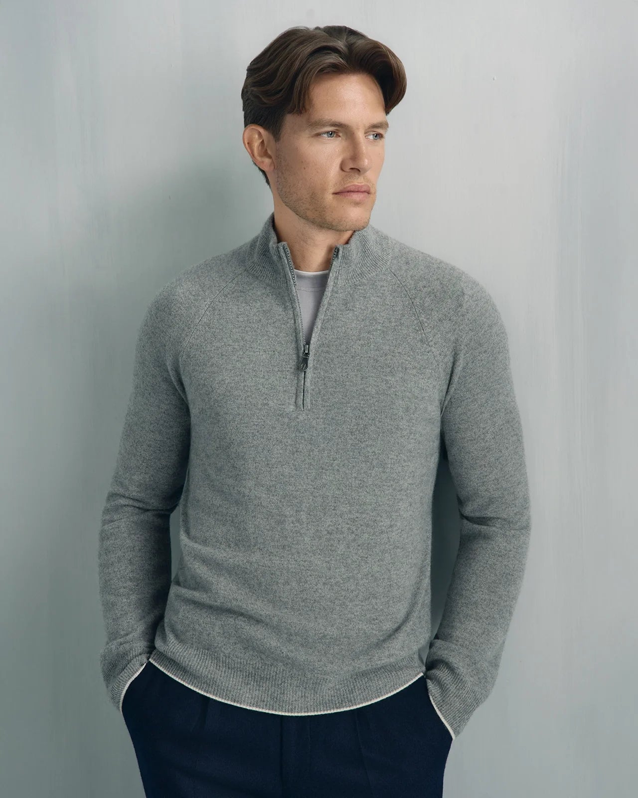 Chamonix Cashmere 1/4 Zip - Chamonix Cashmere 1/4 Zip Grey