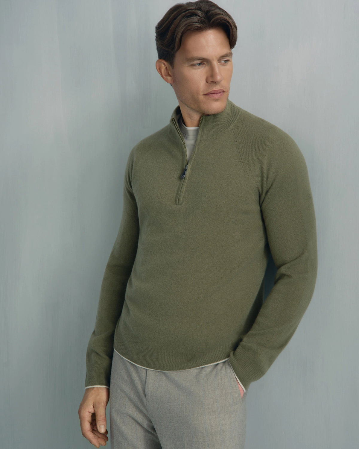 Chamonix Cashmere 1/4 Zip - Chamonix Cashmere 1/4 Zip Sage