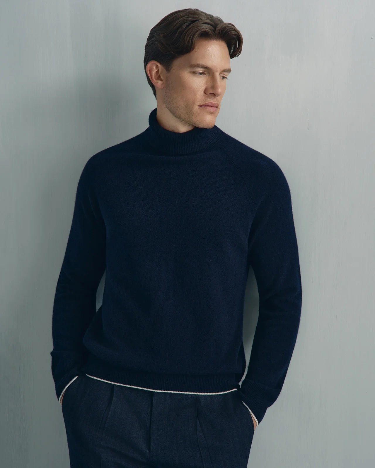 For general description, go to 'Main Product Description' region - Chamonix Cashmere Turtleneck - Chamonix Cashmere Turtleneck Navy