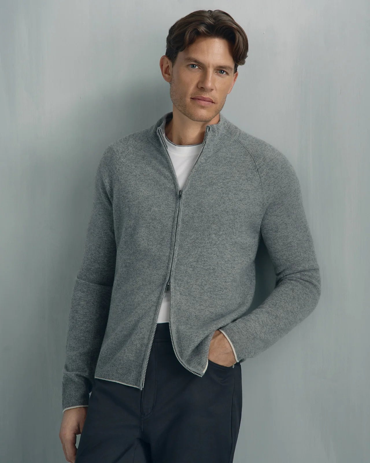 For general description, go to 'Main Product Description' region - Chamonix Cashmere Full Zip - Chamonix Cashmere Full Zip Grey